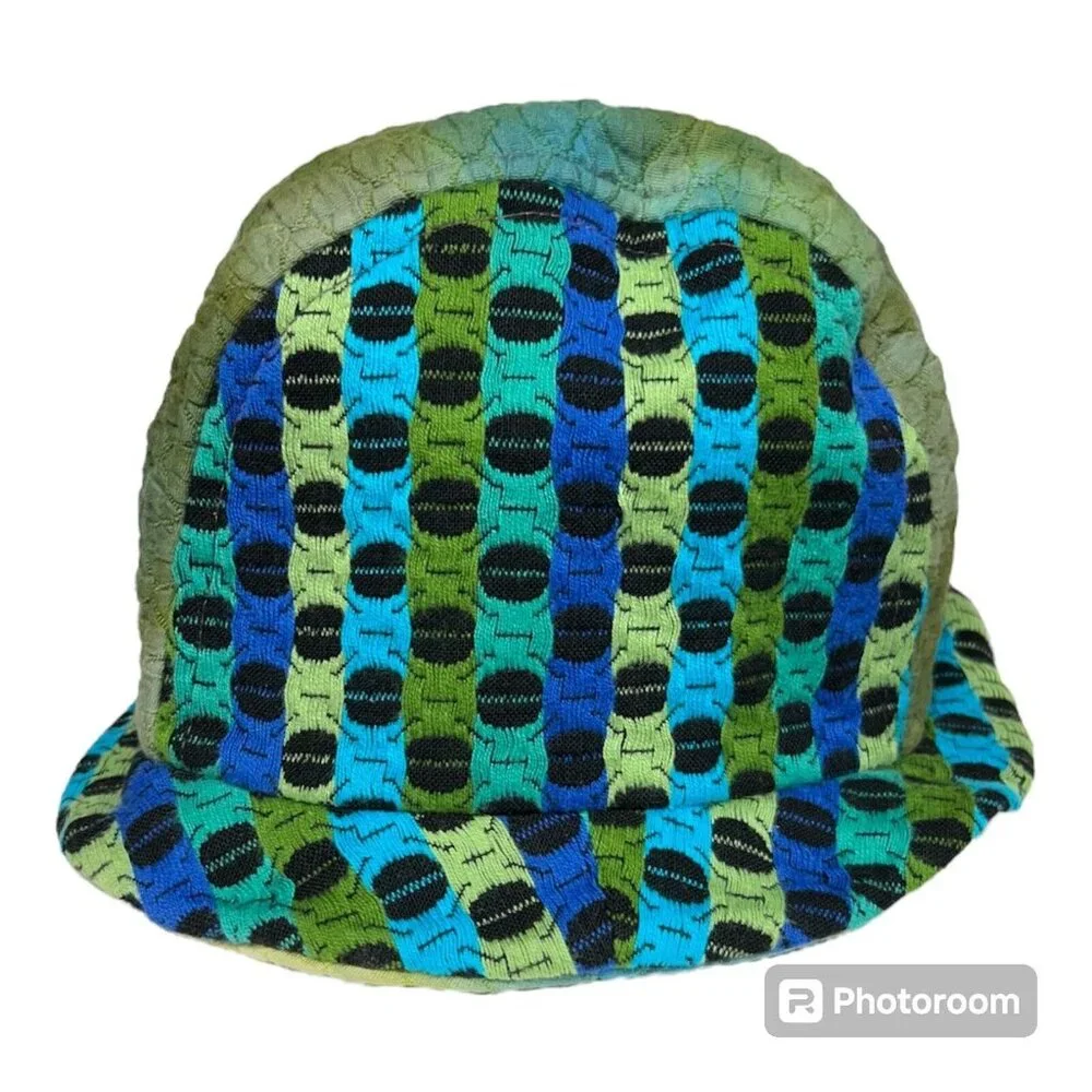 Fiber Artist Art to Wear Robin Lathroum Hand Dyed Bucket Hat Reversible Colorful
